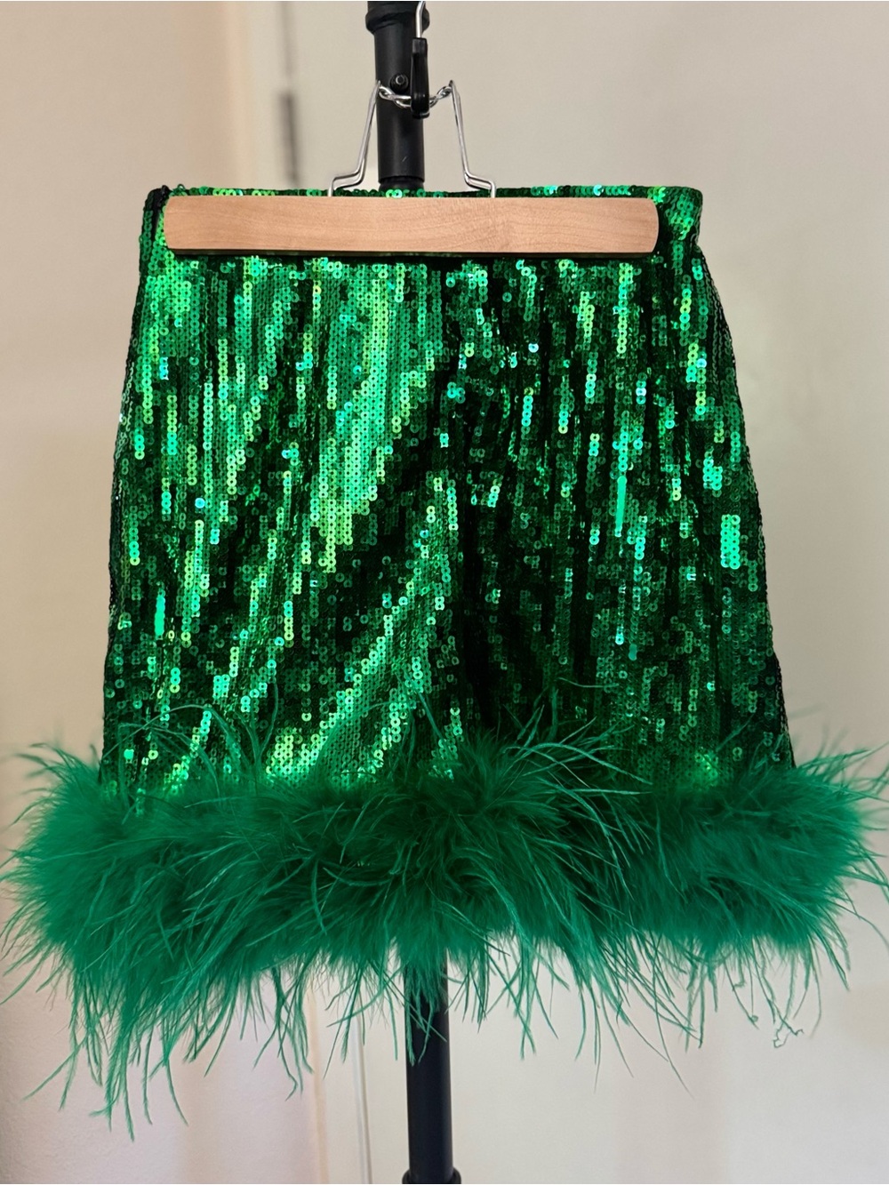 Judith March Green Sequin Mini Skirt